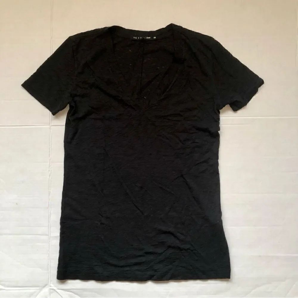 RAG & BONE Sheer V Neck Tee (XS)
